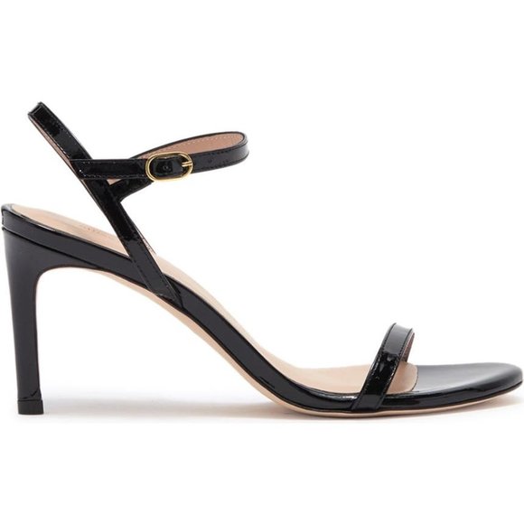 New Stuart Weitzman Kassidy Black Leather Heeled Sandal | Chic & Timeless - Picture 3 of 15